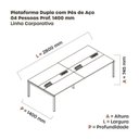 Ver imagem 3 de Estação de Trabalho Mesa Plataforma Escritório Dupla para 4 Pessoas com Caixa de Tomada Pdc Marrom/Noce Marromle/Grafito