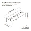 Ver imagem 3 de Estação de Trabalho Mesa Plataforma Escritório Dupla para 4 Pessoas com Caixa de Tomada Pdc Branco/Preto