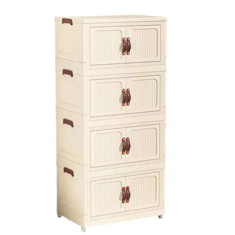 Armario Organizador Dobravel 4 Andares Empilhavel Porta Objetos Roupa Banheiro Cozinha Quarto Sala L