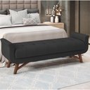 Ver imagem 5 de Puff Recamier Decorativo com Pés em Madeira 195 Cm Itália P05 Veludo Preto