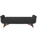 Ver imagem 4 de Puff Recamier Decorativo com Pés em Madeira 195 Cm Itália P05 Veludo Preto