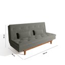 Ver imagem 3 de Sofá Cama 3 Lugares em Suede Tokio Yescasa Cinza/Mel