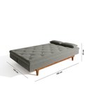 Ver imagem 4 de Sofá Cama 3 Lugares em Suede Tokio Yescasa Cinza/Mel