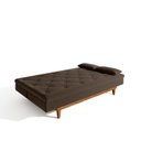 Ver imagem 6 de Sofá Cama 3 Lugares em Suede Tokio Yescasa Marrom/Mel