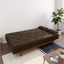 Ver imagem 2 de Sofá Cama 3 Lugares em Suede Tokio Yescasa