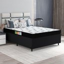 Ver imagem 6 de Cama Box Casal Colchão Espuma 138X188X50Cm Polar Branco / Preto Única