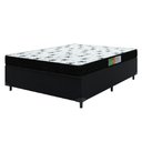 Ver imagem 1 de Cama Box Casal Colchão Espuma 138X188X50Cm Polar Branco / Preto Única