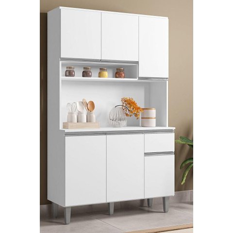 Armário de Cozinha Compacta Márcia 105 Cm Branco Ajl