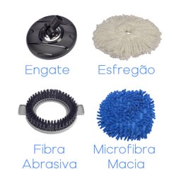 Balde Mop Pro Inox Esfregao Giratorio C/ Refil Cabo Regulave - 3
