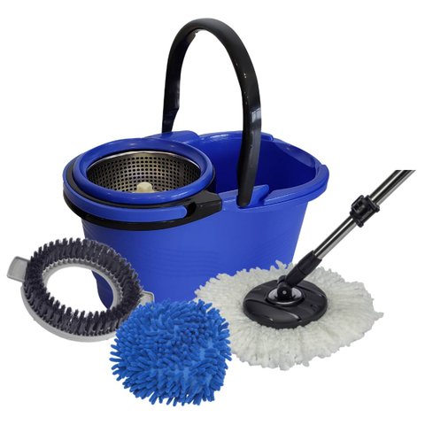 Balde Mop Pro Inox Esfregao Giratorio C/ Refil Cabo Regulave