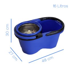 Balde Mop Pro Inox Esfregao Giratorio C/ Refil Cabo Regulave - 2