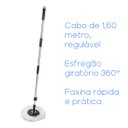 Ver imagem 4 de Balde Mop Pro Inox Esfregao Giratorio C/ Refil Cabo Regulave