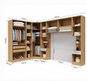 Ver imagem 3 de Quarto Modulado 3 Guarda Roupas 2 Mesas de Cabeceira 1 Módulo Ponte Aéreo San Diego Bege/Aveiro Oak/Cinza Urbano