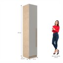 Ver imagem 6 de Quarto Modulado 3 Guarda Roupas 2 Mesas de Cabeceira 1 Módulo Ponte Aéreo San Diego Bege/Aveiro Oak/Cinza Urbano
