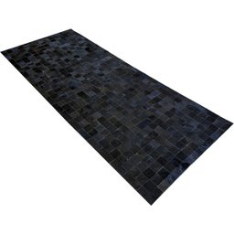 Tapete de couro preto natural 1,00x2,50 com bordas - 2