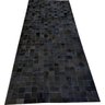 Tapete de couro preto natural 1,00x2,50 com bordas - 1