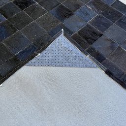 Tapete de couro preto natural 1,00x2,50 com bordas - 3