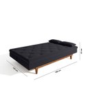 Ver imagem 4 de Sofá Cama 3 Lugares em Suede Tokio Yescasa Preto/Mel