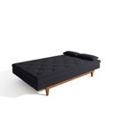 Ver imagem 6 de Sofá Cama 3 Lugares em Suede Tokio Yescasa Preto/Mel