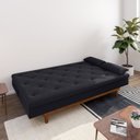 Ver imagem 2 de Sofá Cama 3 Lugares em Suede Tokio Yescasa Preto/Mel