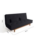 Ver imagem 3 de Sofá Cama 3 Lugares em Suede Tokio Yescasa Preto/Mel