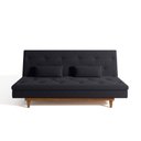 Ver imagem 5 de Sofá Cama 3 Lugares em Suede Tokio Yescasa Preto/Mel