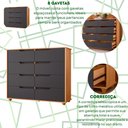 Ver imagem 3 de Comoda Doble 8 Gavetas Quarto Freijo com Titanium Vistas Flex - Albatroz