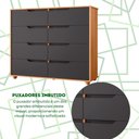 Ver imagem 5 de Comoda Doble 8 Gavetas Quarto Freijo com Titanium Vistas Flex - Albatroz