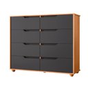 Ver imagem 1 de Comoda Doble 8 Gavetas Quarto Freijo com Titanium Vistas Flex - Albatroz