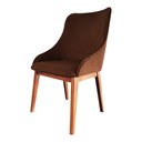 Ver imagem 2 de Kit 4 Cadeiras de Jantar Luxo Estofada Elisa Anatômica Couro Pu Caramelo Base Madeira Maciça Mel