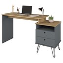 Ver imagem 6 de Mesa para Escritório Escrivaninha Home Office Versa A02 Olmo Grafito - Lyam Decor