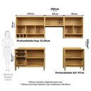 Ver imagem 3 de Cozinha Completa Modulada 100% MDF 5 Peças 8 Portas 4 Gavetas e Vidro 280cm Vicenza Espresso Móveis Branco/Amêndoa