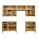 Ver imagem 4 de Cozinha Completa Modulada 100% MDF 5 Peças 8 Portas 4 Gavetas e Vidro 280cm Vicenza Espresso Móveis Branco/Amêndoa