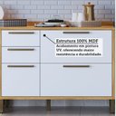 Ver imagem 5 de Cozinha Completa Modulada 100% MDF 5 Peças 8 Portas 4 Gavetas e Vidro 280cm Vicenza Espresso Móveis Branco/Amêndoa
