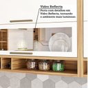 Ver imagem 6 de Cozinha Completa Modulada 100% MDF 5 Peças 8 Portas 4 Gavetas e Vidro 280cm Vicenza Espresso Móveis Branco/Amêndoa