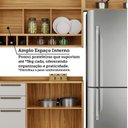 Ver mais imagens de Cozinha Completa Modulada 100% MDF 5 Peças 8 Portas 4 Gavetas e Vidro 280cm Vicenza Espresso Móveis Branco/Amêndoa
