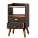 Ver imagem 6 de Kit 2 Mesa de Cabeceira Retrô Pés Palito em Madeira Maciça 2 Gavetas e Prateleira