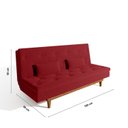 Ver imagem 3 de Sofá Cama 3 Lugares em Suede Tokio Yescasa Vermelho/Mel