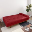 Ver imagem 2 de Sofá Cama 3 Lugares em Suede Tokio Yescasa Vermelho/Mel