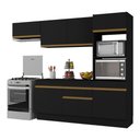 Ver imagem 2 de Armário de Cozinha Compacta 4 Peças com Rodapé Mp2176 Made Multimóveis Preto/dourado