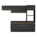 Ver imagem 5 de Armário de Cozinha Compacta 4 Peças com Rodapé Mp2176 Made Multimóveis Preto/dourado