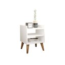 Ver imagem 2 de Mesa de Cabeceira Retrô Pés Palito de Madeira Mesinha Lateral Várias Cores Branco