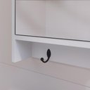 Ver imagem 3 de Espelheira de Banheiro Armarinho Suspenso com Porta Ganchos Prateleira Organizadora Genova - Branco