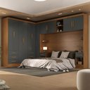 Ver imagem 1 de Guarda-roupa Modulado Soberano 11 Portas 8 Gavetas Cinamomo/chumbo - Panorama Móveis