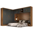 Ver imagem 5 de Guarda-roupa Modulado Soberano 11 Portas 8 Gavetas Cinamomo/chumbo - Panorama Móveis