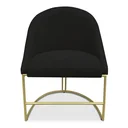 Ver imagem 2 de Kit 02 Cadeiras Poltrona De Jantar Bela Base Metálica Industrial Dourado Sala Recepção Veludo Preto