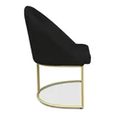 Ver imagem 3 de Kit 02 Cadeiras Poltrona De Jantar Bela Base Metálica Industrial Dourado Sala Recepção Veludo Preto
