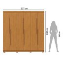 Ver imagem 3 de Guarda-Roupa Casal 6 Portas 2 Gavetas 100% MDF Valência Marrom/Cerejeira
