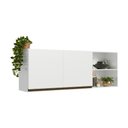 Ver imagem 1 de Armário de Cozinha Aéreo com 2 Portas e Nichos 150cm Florença Multimóveis MP2436 Branco
