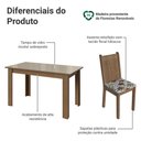 Ver imagem 4 de Conjunto Sala de Jantar Cereja Mesa Tampo de Vidro 6 Cadeiras Rustic/Crema/Floral Hibiscos Madesa